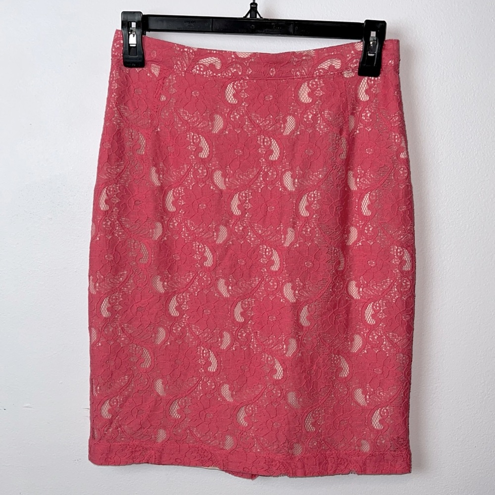 H&M Lace Pencil Skirt pink